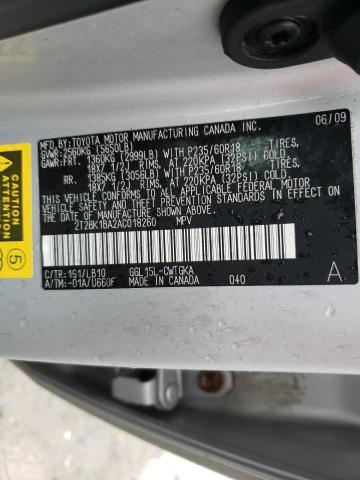 Photo 14 from auction – 2010 LEXUS RX 350 with VIN 2T2BK1BA2AC018260