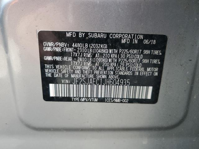 Photo 14 from auction – 2018 SUBARU FORESTER 2 with VIN JF2SJAEC1JH604935