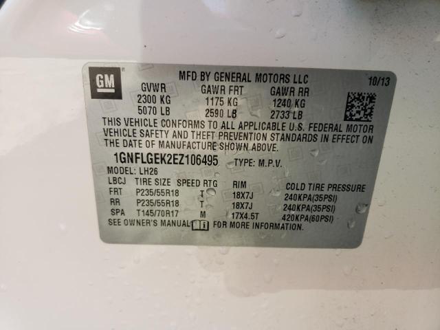 Photo 14 from auction – 2014 CHEVROLET EQUINOX LT with VIN 1GNFLGEK2EZ106495