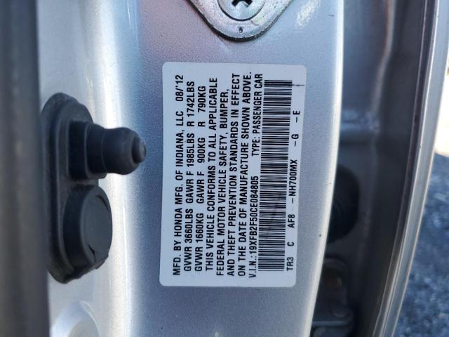 Zdjęcie 12 z aukcji – 2012 HONDA CIVIC LX z VIN 19XFB2F50CE084805