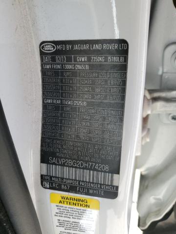 Photo 14 from auction – 2013 LAND ROVER RANGE ROVE with VIN SALVP2BG2DH774208