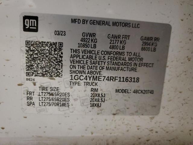 Photo 12 from auction – 2024 CHEVROLET SILVERADO with VIN 1GC4YME74RF116318