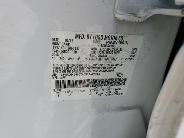 Photo 12 from auction – 2012 FORD EDGE LIMIT with VIN 2FMDK3KCXCBA40945