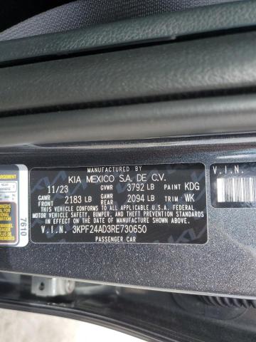 Photo 12 from auction – 2024 KIA FORTE LX with VIN 3KPF24AD3RE730650