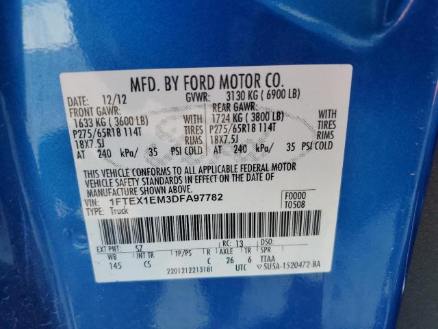 Photo 12 from auction – 2013 FORD F150 SUPER with VIN 1FTEX1EM3DFA97782
