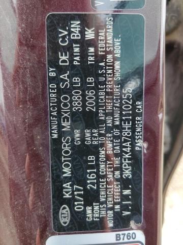 Photo 12 from auction – 2017 KIA FORTE LX with VIN 3KPFK4A78HE110255