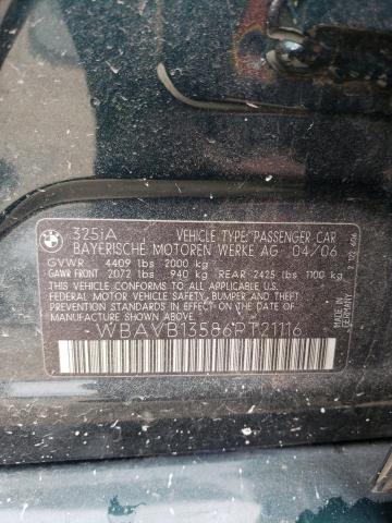 Photo 12 from auction – 2006 BMW 325 I with VIN WBAVB13586PT21116