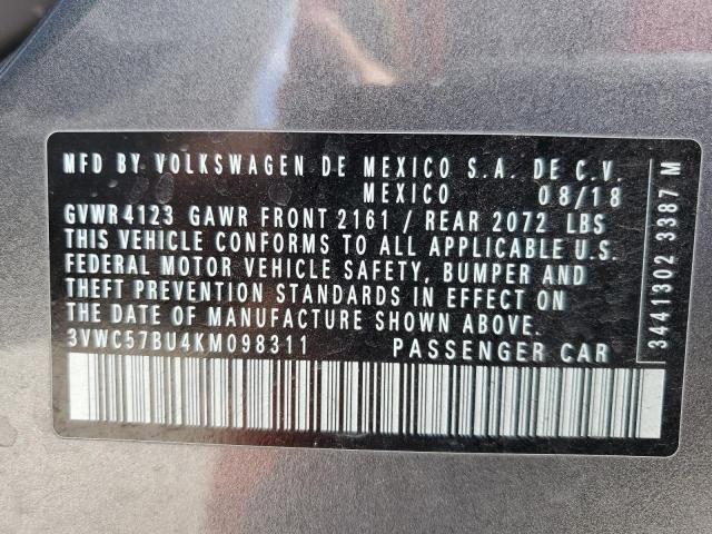 Photo 12 from auction – 2019 VOLKSWAGEN JETTA S with VIN 3VWC57BU4KM098311