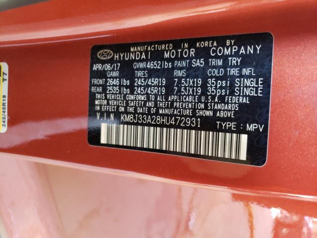 Photo 13 from auction – 2017 HYUNDAI TUCSON LIM with VIN KM8J33A28HU472931