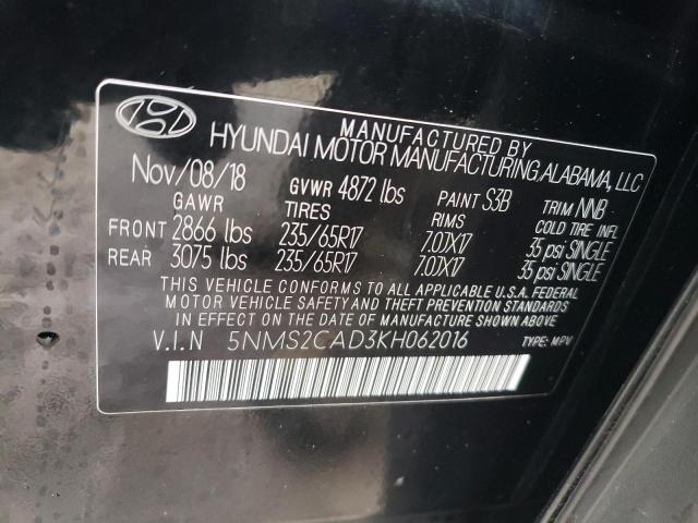 Photo 13 from auction – 2019 HYUNDAI SANTA FE S with VIN 5NMS2CAD3KH062016
