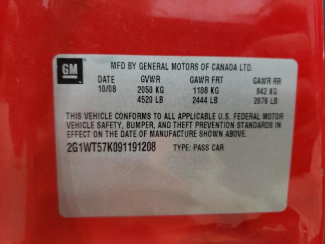 Photo 12 from auction – 2009 CHEVROLET IMPALA 1LT with VIN 2G1WT57K091191208