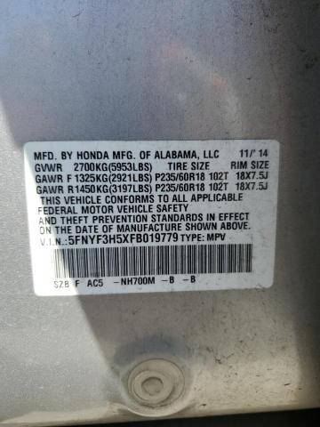 Zdjęcie 14 z aukcji – 2015 HONDA PILOT EXL z VIN 5FNYF3H5XFB019779