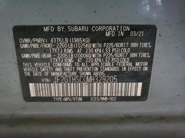 Photo 12 from auction – 2021 SUBARU CROSSTREK with VIN JF2GTHSC0MH329205