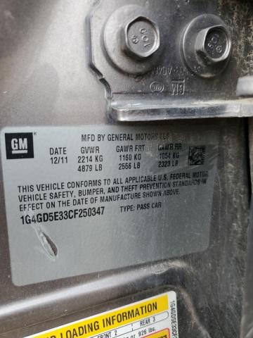 Photo 13 from auction – 2012 BUICK LACROSSE with VIN 1G4GD5E33CF250347