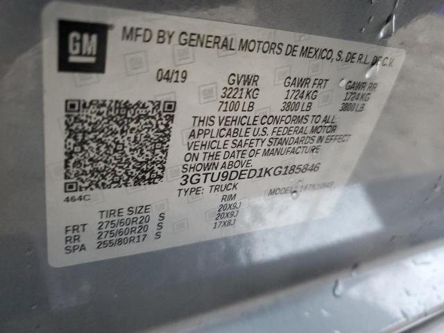 Photo 12 from auction – 2019 GMC SIERRA K15 with VIN 3GTU9DED1KG185846