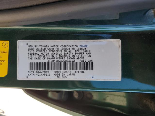 Photo 12 from auction – 2003 TOYOTA PRIUS with VIN JT2BK18U230072122