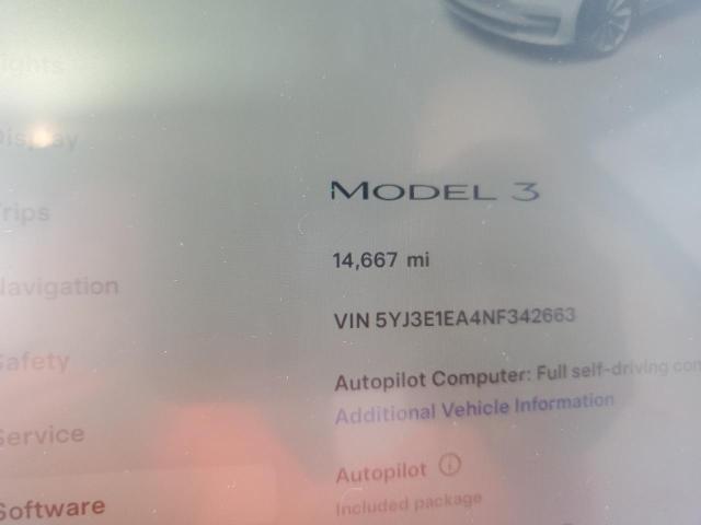 Photo 9 from auction – 2022 TESLA MODEL 3 with VIN 5YJ3E1EA4NF342663
