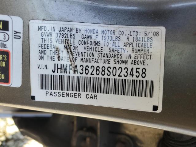 Photo 12 from auction – 2008 HONDA CIVIC HYBR with VIN JHMFA36268S023458