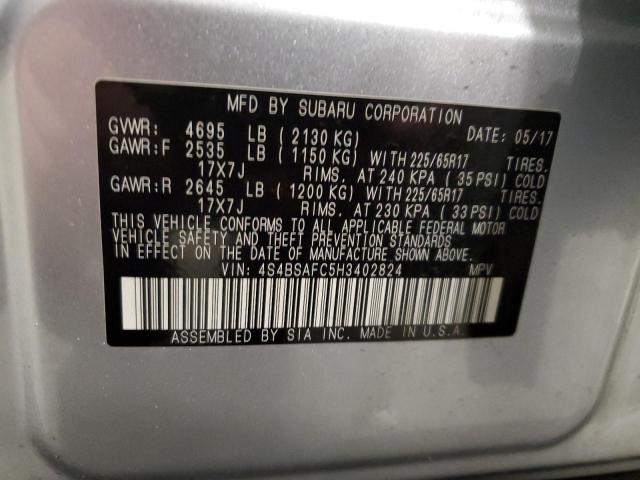 Снимка 14 от търг – 2017 SUBARU OUTBACK 2. с VIN 4S4BSAFC5H3402824
