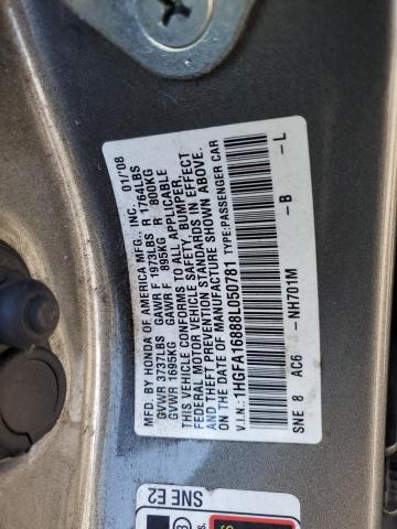 Photo 12 from auction – 2008 HONDA CIVIC EX with VIN 1HGFA16888L050781