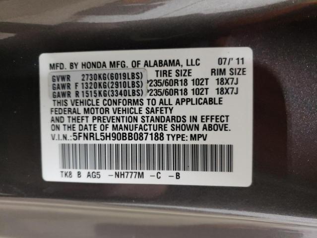Photo 13 from auction – 2011 HONDA ODYSSEY TO with VIN 5FNRL5H90BB087188