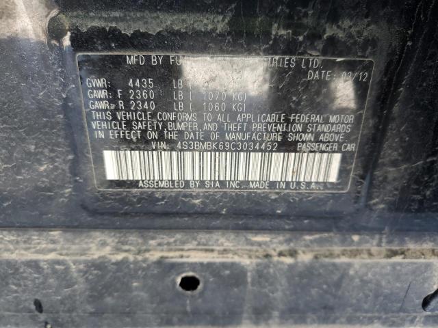 Photo 13 from auction – 2012 SUBARU LEGACY 2.5 with VIN 4S3BMBK69C3034452