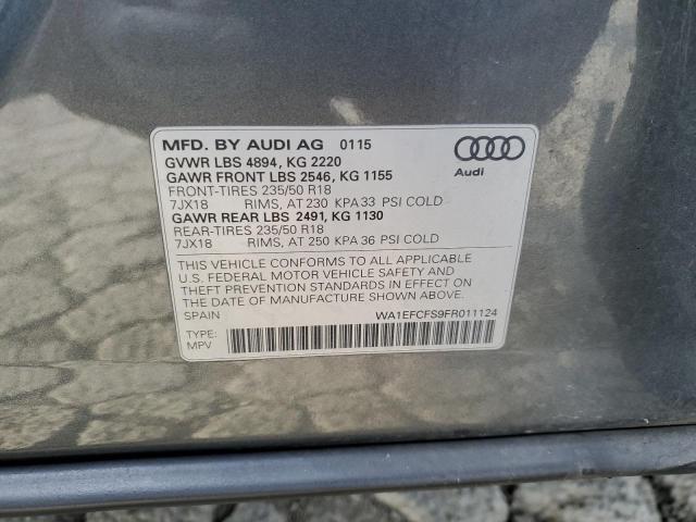 Photo 13 from auction – 2015 AUDI Q3 PREMIUM with VIN WA1EFCFS9FR011124