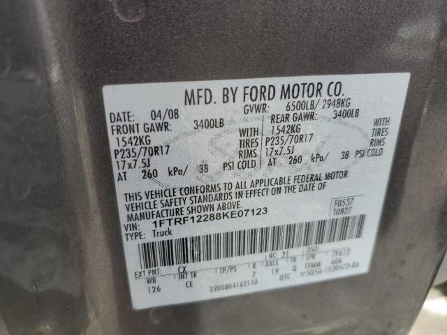 Photo 12 from auction – 2008 FORD F-150 with VIN 1FTRF12288KE07123