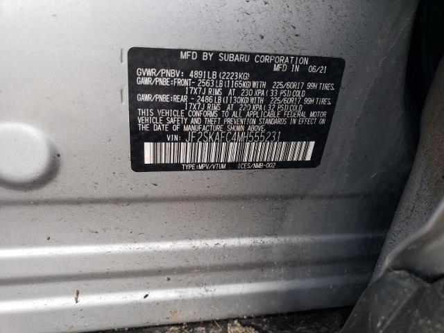 Photo 12 from auction – 2021 SUBARU FORESTER P with VIN JF2SKAFC4MH555231