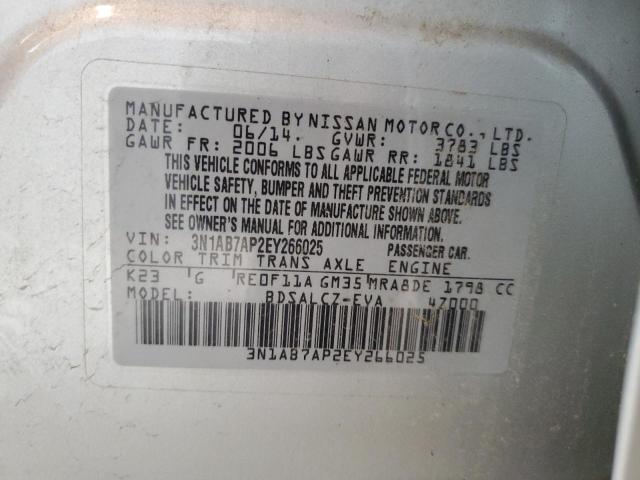 Photo 12 from auction – 2014 NISSAN SENTRA S with VIN 3N1AB7AP2EY266025