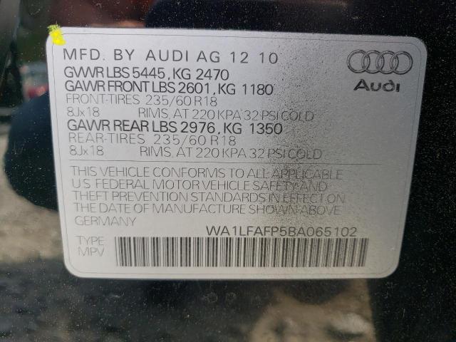Photo 13 from auction – 2011 AUDI Q5 PREMIUM with VIN WA1LFAFP5BA065102