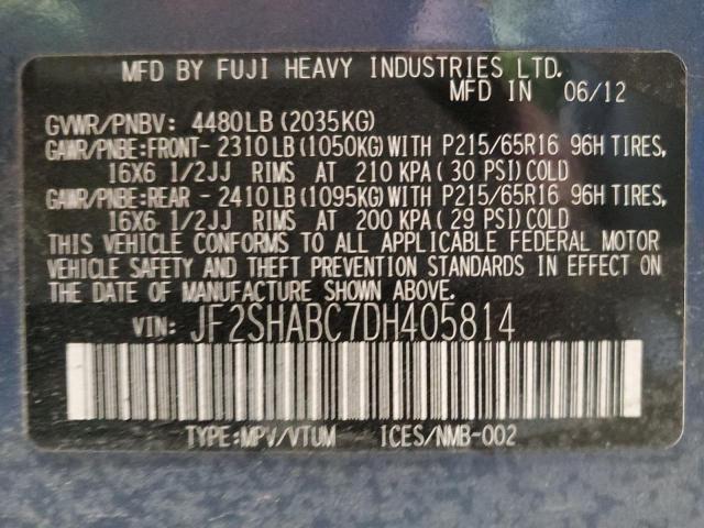 Photo 14 from auction – 2013 SUBARU FORESTER 2 with VIN JF2SHABC7DH405814
