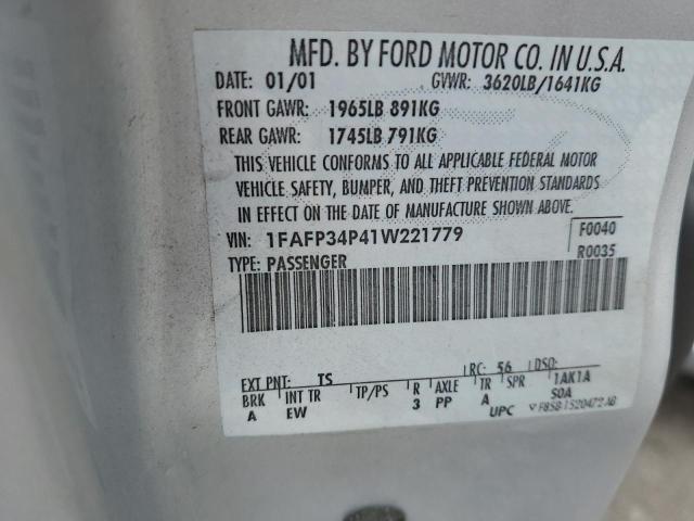 Photo 13 from auction – 2001 FORD FOCUS SE with VIN 1FAFP34P41W221779
