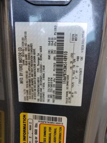 Photo 13 from auction – 2021 FORD MUSTANG with VIN 1FA6P8TH3M5148910