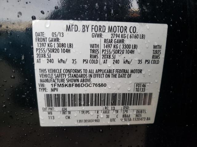 Photo 14 from auction – 2013 FORD EXPLORER L with VIN 1FM5K8F86DGC76560