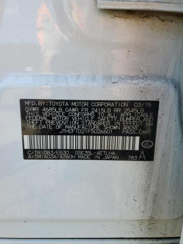 Photo 13 from auction – 2015 LEXUS IS 250 with VIN JTHCF1D21F5026601