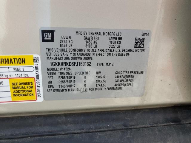 Photo 13 from auction – 2015 GMC ACADIA SLT with VIN 1GKKVRKD6FJ160132