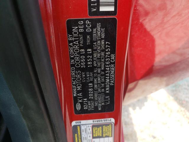 Photo 12 from auction – 2014 KIA RIO LX with VIN KNADM4A34E6376577