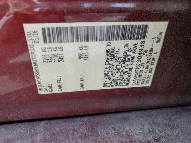 Photo 12 from auction – 2016 NISSAN MAXIMA 3.5 with VIN 1N4AA6AP1GC904938
