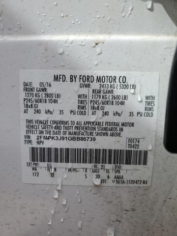 Photo 14 from auction – 2016 FORD EDGE SEL with VIN 2FMPK3J91GBB86739