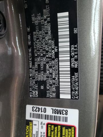 Photo 12 from auction – 2012 TOYOTA SEQUOIA SR with VIN 5TDZM5G1XCS003285