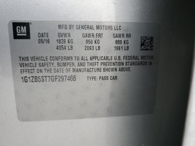 Photo 12 from auction – 2016 CHEVROLET MALIBU LS with VIN 1G1ZB5ST7GF297466