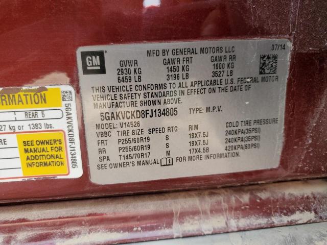 Photo 14 from auction – 2015 BUICK ENCLAVE with VIN 5GAKVCKD8FJ134805