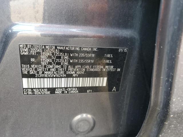 Photo 12 from auction – 2015 TOYOTA RAV4 LIMIT with VIN 2T3YFREV5FW162494