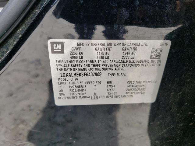Photo 12 from auction – 2015 GMC TERRAIN SL with VIN 2GKALREK3F6407809