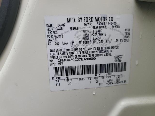 Photo 14 from auction – 2007 FORD EDGE SEL P with VIN 2FMDK39C37BA99590