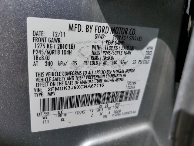 Photo 12 from auction – 2012 FORD EDGE SEL with VIN 2FMDK3J9XCBA67116