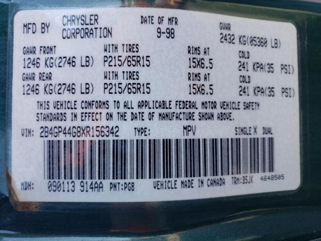 Photo 13 from auction – 1999 DODGE GRAND CARA with VIN 2B4GP44G8XR156342