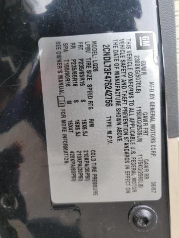 Photo 14 from auction – 2007 CHEVROLET EQUINOX LT with VIN 2CNDL73F476242756