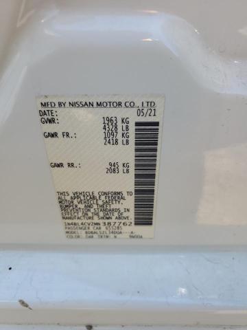 Photo 12 from auction – 2021 NISSAN ALTIMA SR with VIN 1N4BL4CV2MN387762